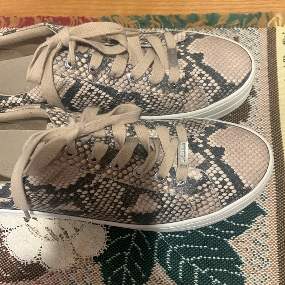 J/Slides Snakeskin Print Low Platform Laced Up Sn… - image 6